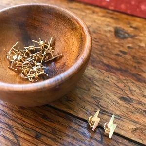 Lighting bolt earrings. Gold filled.